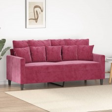 Divvietīgs dīvāns, vīnsarkans samts, 140 cm
