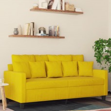 Divvietīgs dīvāns, dzeltens, 140 cm, samts