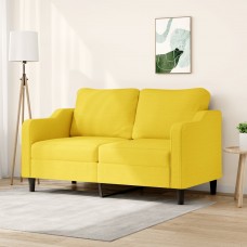 Divvietīgs dīvāns, gaiši dzeltens audums, 140 cm
