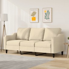 Trīsvietīgs dīvāns, krēmkrāsas audums, 180 cm