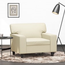 Atpūtas krēsls, krēmkrāsas, 60 cm, mākslīgā āda
