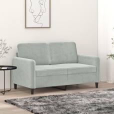 Divvietīgs dīvāns, gaiši pelēks, 120 cm, samts