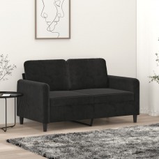 Divvietīgs dīvāns, melns, 120 cm, samts