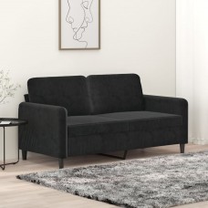 Divvietīgs dīvāns, melns, 140 cm, samts