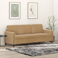 Trīsvietīgs dīvāns, brūns, 180 cm, samts