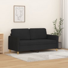 Divvietīgs dīvāns, melns audums, 140 cm