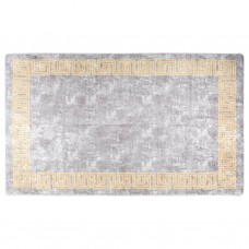Paklājs, 150x230 cm, mazgājams, neslīdošs, pelēka ar zelta