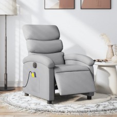Elektrisks masāžas krēsls, atgāžams, gaiši pelēks audums