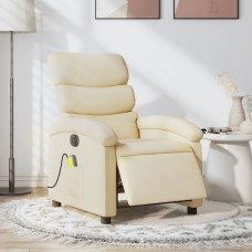 Elektrisks masāžas krēsls, atgāžams, krēmkrāsas audums