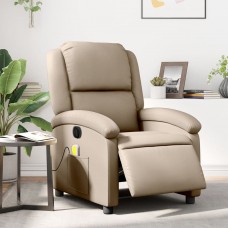 Elektrisks masāžas krēsls, atgāžams, kapučīno mākslīgā āda