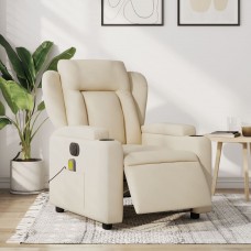 Elektrisks masāžas krēsls, atgāžams, krēmkrāsas audums