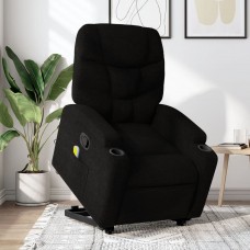 Masāžas krēsls, paceļams, atgāžams, melns audums