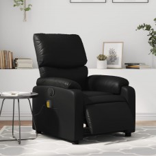 Elektrisks masāžas krēsls, atgāžams, melna mākslīgā āda