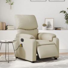 Elektrisks masāžas krēsls, atgāžams, krēmkrāsas mākslīgā āda