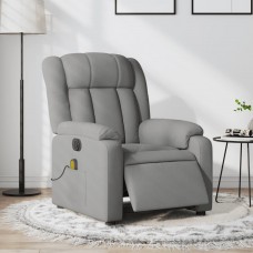 Elektrisks masāžas krēsls, atgāžams, gaiši pelēks audums