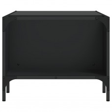 Kafijas galdiņš ar plauktu, melns, 100x51x40 cm