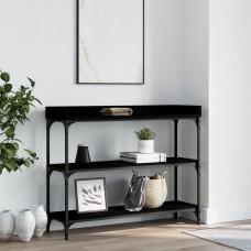Konsoles galdiņš ar plauktiem, melns, 100x30x80 cm