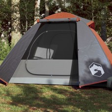 Kempinga telts, 2 personām, pelēka, oranža, ūdensizturīga
