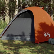Kempinga telts, 4 personām, pelēka, oranža, ūdensizturīga