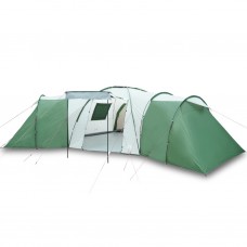 Ģimenes telts 12 personām, zaļa, ūdensnecaurlaidīga