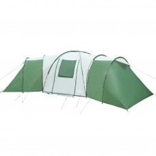Kempinga telts 12 personām, zaļa, ūdensnecaurlaidīga