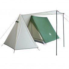 Kempinga telts 3 personām, zaļa, ūdensnecaurlaidīga