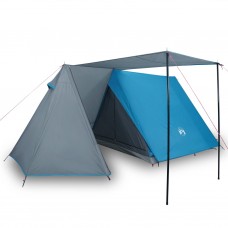 Kempinga telts 3 personām, zila, ūdensnecaurlaidīga