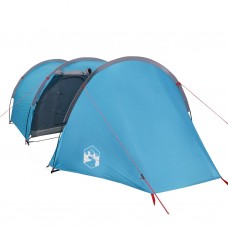 Kempinga telts 4 personām, zila, ūdensnecaurlaidīga