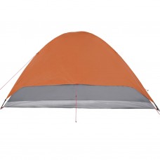Kempinga telts 6 personām, pelēka, oranža, ūdensnecaurlaidīga