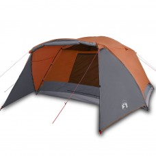 Kempinga telts ar lieveni 4personām pelēka oranža ūdensizturīga