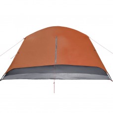 Kempinga telts 4 personām, pelēka, oranža, ūdensnecaurlaidīga