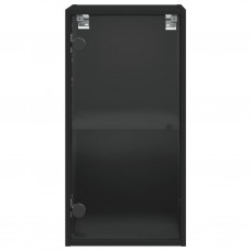 Skapītis ar stikla durvīm, melns, 35x37x68,5 cm