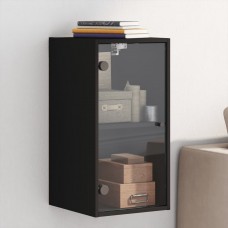Skapītis ar stikla durvīm, melns, 35x37x68,5 cm