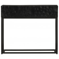 Konsoles galdiņš, melns, 90x30x76 cm, mango koks, dzelzs