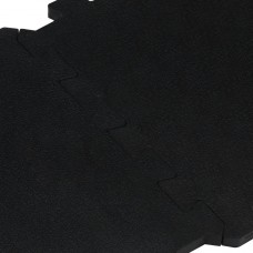 Paklājflīzes, 4 gab., melnas, 16 mm, 30x30 cm, gumija