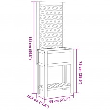 Dārza puķu kaste ar špaleru un plaukts 55x29,5x152 cm akācija