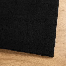 Paklājs huarte, īsa spalva, mīksts, mazgājams, melns, 100x200cm