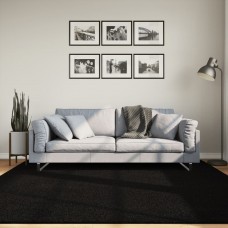 Paklājs huarte, īsa spalva, mīksts, mazgājams, melns, 200x200cm