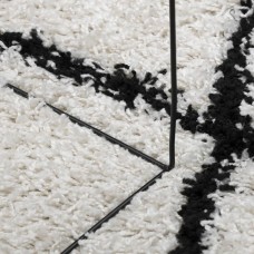 Paklājs, 80x150 cm, shaggy, moderns, krēmkrāsu un melns