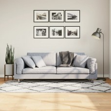 Paklājs pamplona, 100x200cm, shaggy, moderns krēmkrāsu un melns