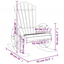 Dārza adirondack stila šūpuļkrēsli, 2 gab., egles masīvkoks