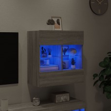 Tv skapītis ar led lampiņām, pelēka ozola krāsa, 58,5x30x60,5cm