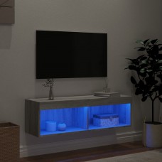 Tv skapītis ar led lampiņām, pelēka ozolkoka krāsa, 100x30x30cm