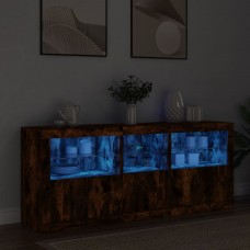 Kumode ar led lampiņām, ozolkoka krāsa, 162x37x67 cm