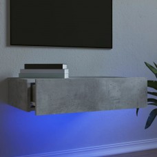 Tv skapītis ar led apgaismojumu, betona pelēks, 60x35x15,5 cm