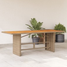 Dārza galds ar akācijas virsmu, bēšs, 190x80x74 cm, pe pinums