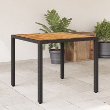 Dārza galds ar akācijas virsmu, melns, 90x90x75 cm, pe pinums