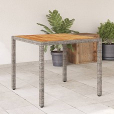 Dārza galds ar akācijas virsmu, pelēks, 90x90x75 cm, pe pinums
