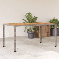 Dārza galds ar akācijas virsmu, pelēks, 150x90x75 cm, pe pinums