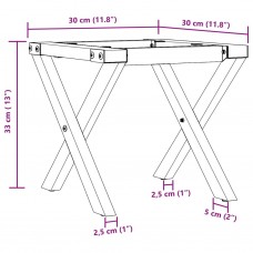 Kafijas galdiņa kājas, 30x30x33 cm, x-formas rāmis, čuguns